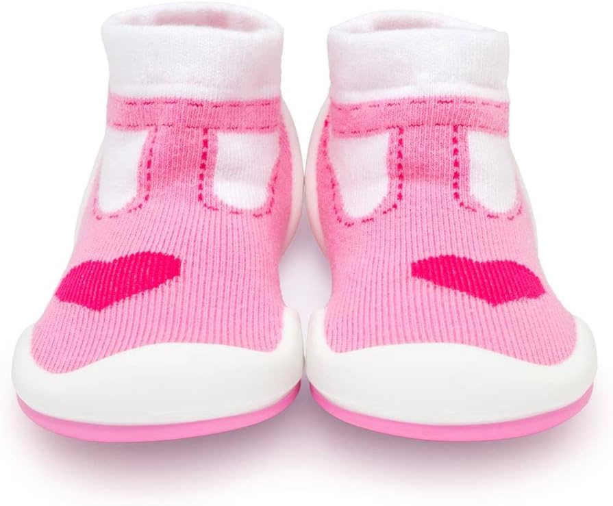Komuello Toddler Shoes for Girls – Breathable, Washable, Non-Slip Sock Shoes with Air Cushion Sole – Durable, Stay-On, Indoor/Outdoor, BPA-Free