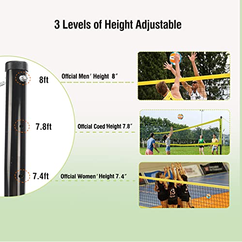 Nqv Volleyball Net Outdoor,Portable Volleyball Net For Backyard,Volleyball Set,Volleyball Net Set For Adults On Lawn, Adjustable Volleyball Poles,Volleyball,Boundary Line,Pump,Hammer, Portable Bag… #TOP1
