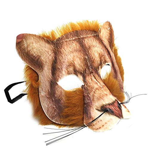 Fancy Dress VIP Realistas Mascarilla Cara Carnaval Animal Parque Zoológico Jungla Woodland Criatura Carnaval Máscara para Adultos y niños - Lion