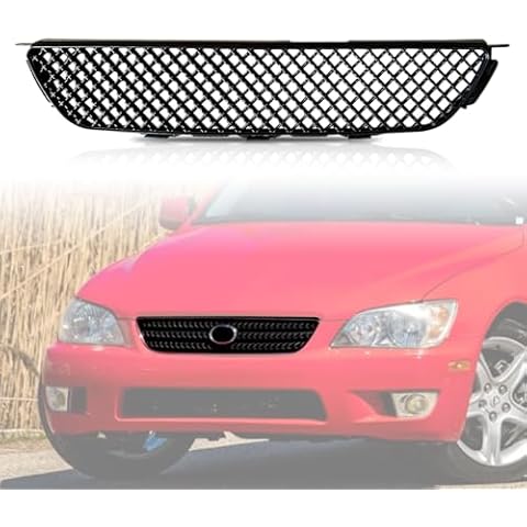 Kspeed Front Bumper Grille for 2001 2002 2003 2004 2005 LEXUS IS300 ABS Black Mesh Front Upper Grill Guard Replacement Part Cover