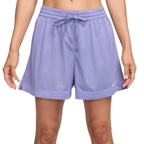 Nike Women's Essential Dri-FIT Mesh Basketball Shorts, Purple Pulse/White, 3X-Large