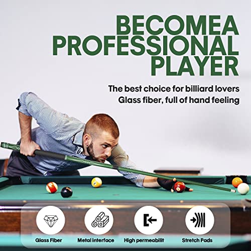 Ling Li Te Llt 58-Inch Segmented Matte Glass Fiber Graphite Composite Billiard Cue, Billiard Cue (4 Colors, 18-21 Ounces) (Green, 18 Oz) #TOP3