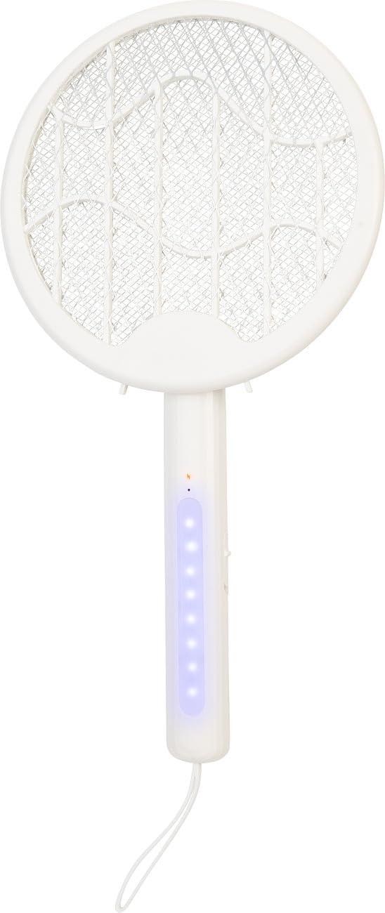 infactory Fliegen-Klatschen: 4er 2in1-Akku-Insektenvernichter & Fliegenklatsche mit UV-LEDs (Fliegenklatsche nmit UV Licht, Anti-Mücken-Lampen, Motten)