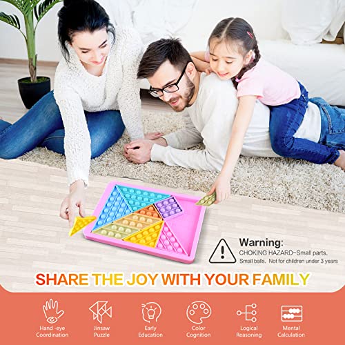 Abaimen Fidget Toys With Popping Sound, Pop Bubble Fidgets Sensory Toy, Silicone Pressure Reliever Toys, Stress Relief Jigsaw Puzzle Games For Kids And Adults (Rectangle 2) #TOP3
