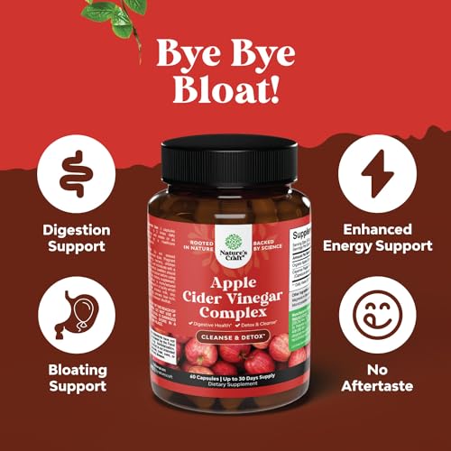 Cleansing Apple Cider Vinegar Capsules - ACV Cleanse and Detox Pills for Gut and Digestive Health with Slimming Cayenne - Extra Strength ACV Capsules for Gut Cleanse and Full Body Detox (30 Servings) - Thumbnail 5