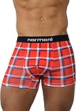normani 4 x Boxershorts aus Baumwolle mit Motiv Farbe Retro Square Größe M