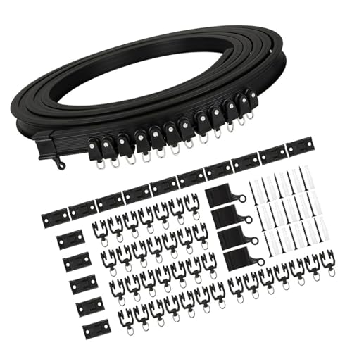 Multipurpose Curtain Rails Kits 5 Meter Length Ceiling Rails With Rollers And Brackets Set For Home And Office Hotel Use