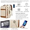 Travel Backpack for Women Airline Approved Carry On Backpack with Shoe Pouch,TSA 15.6inch Laptop Mochila Flight Approved Personal Item Bag for Weekender Overnight Bags Bookbag Travel Essentials,Beige #4