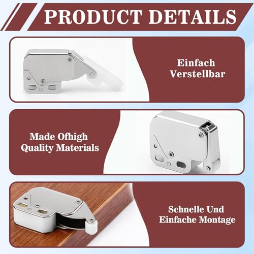 6 Stück Mini Federschnäpper, Federschnäpper Mini-Latch Druckverschluss, Möbel Schnäpper Türschnapper Latch Mit Schrauben Automatische Federverriegelung Für Küchenschrank, Kleiderschrank, Fenstern