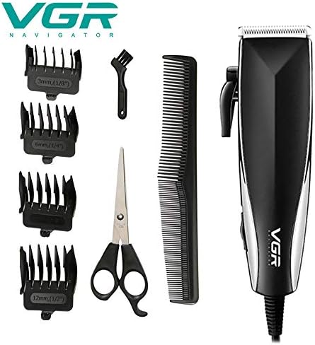 Novania Rechargeable Hair Clipper & Trimmer, Home Mute Electric Hair Grooming Kit for Men Haircut, Beard Mustache Trimmer, Hair Cutting with Guide Combs & Brush Great for Barbers, Corded/Plug-in