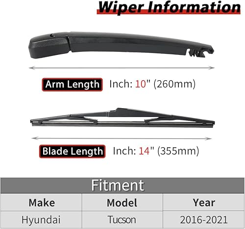 Vista 57 de Repuesto para Hyundai Tucson 2010-2015, juego de limpiaparabrisas trasero - OTUAYAUTO Factory OEM Style 988111H000