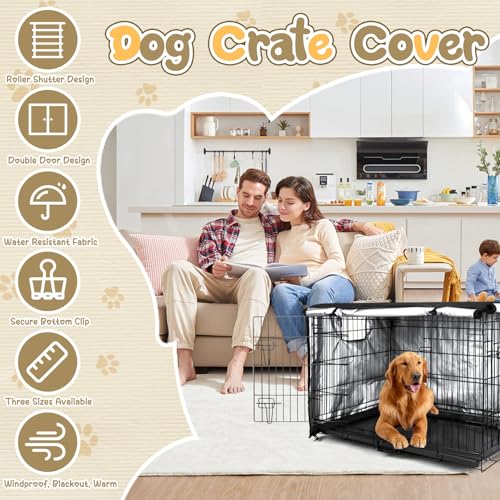 ZESTEFY Capa para caixa de cachorro, capa de canil de 91 cm, capas de caixa de porta dupla para gaio
