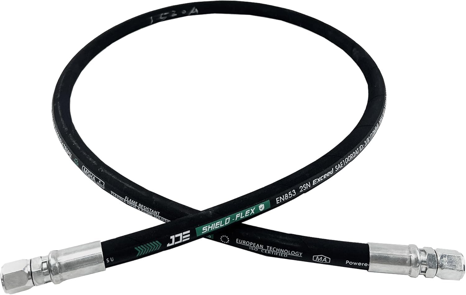 Autovo Hydraulic Hose Swivel Assembly 3/4" Hydraulic Hose with Female JIC X Female JIC 60" Long 3118 psi, Black