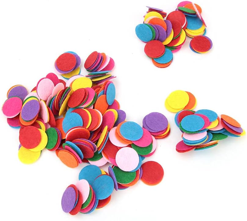 Felt Round Pads, Colorful Romantic, 500 Pieces Medium 2.5cm, Felt Sprinkles Table Decor, Soft Durable Material, Easy DIY Application, for Wedding Table Decoration, Party Favors, Ba