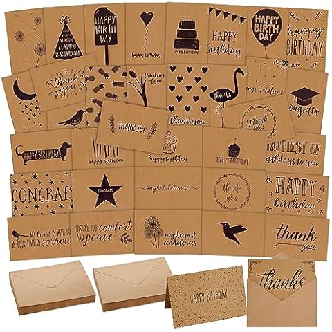 Assorted All Occasion Kraft Greeting Cards Set Cover