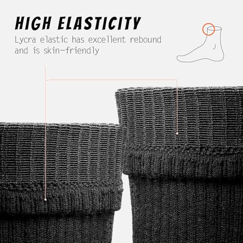 Crew Socks for Men, Black Grey Cotton Tube Athletic Socks Suitable for Running Basketball Hiking Soccer Tennis Workout,Non Slip Arch Support Seamless Socks,8 Pairs4