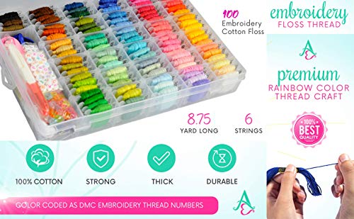 Friendship Bracelet String Kit - 276Pcs Embroidery Floss And Accessories - Labeled With Thread Numbers For Cross Stitch Supplies, Embroidery, Cool String Art- Style For Teen Or Girls #TOP4