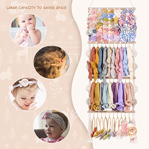 Stirnbandhalter Schleifen Organizer für Mädchen Haarschleifen Halter Baby Stirnband Haarschmuck Organizer für Babys Schleife Aufhänger Aufbewahrung für Mädchen Haarschleifen Rack für Mädchenzimmer