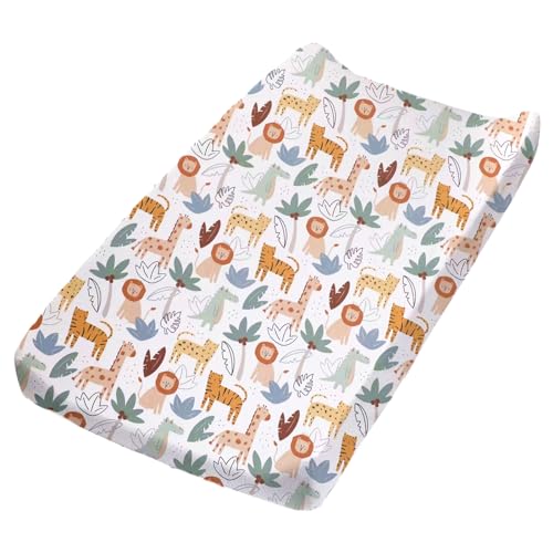 Baby Diaper Changing Pad Cover Elastic Cute Pattern Cradle Mattress Sheets Nursery Changing Mat Cover Breathable Changing Table Cover 32X 17Cover Only Pad Not Included