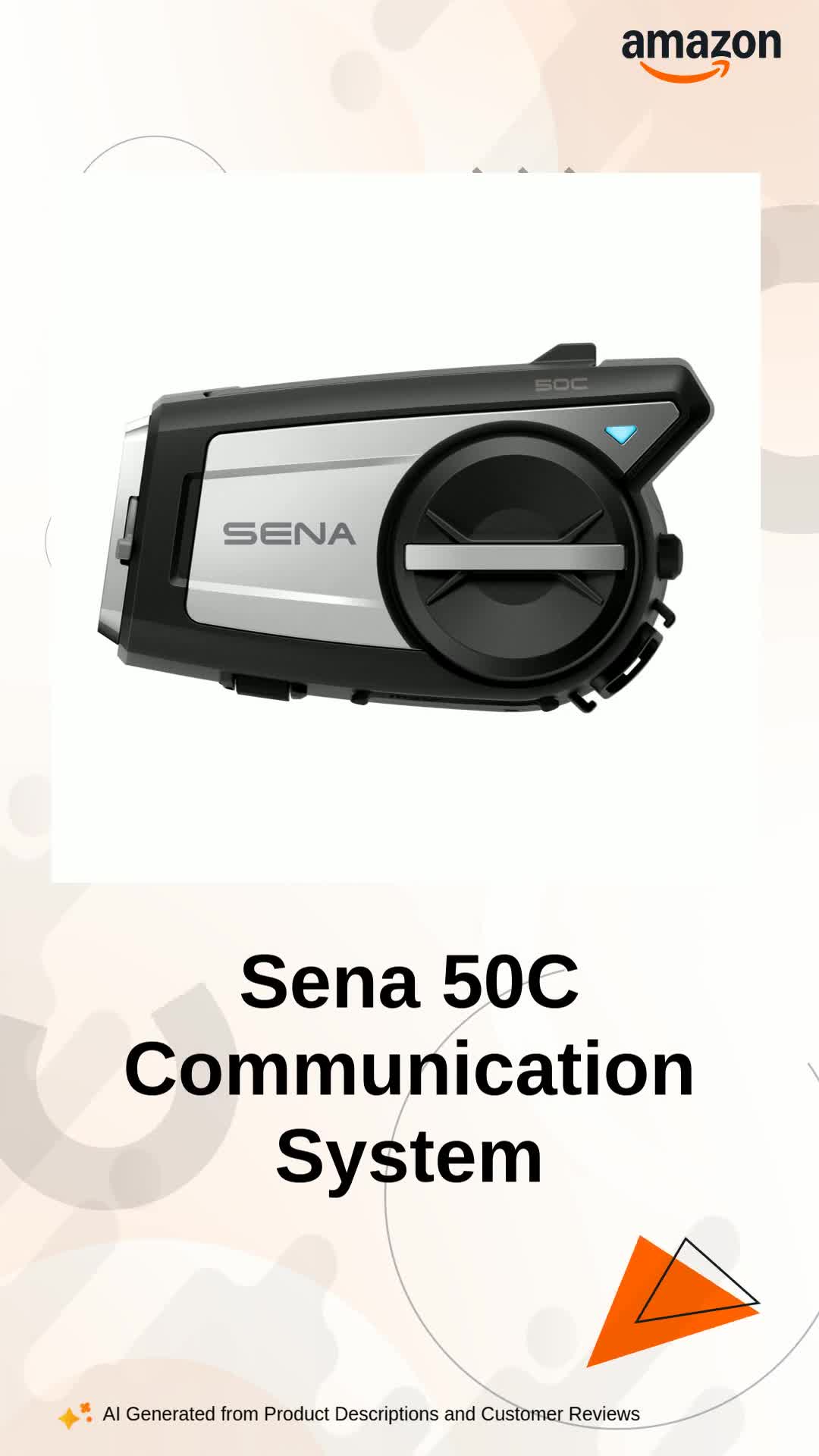 Sena 50C Motorcycle Communication & 4K Camera System with Sound by