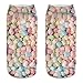 Produktbild Sneaker Socken Damen,LUCKDE Sportsocken Bunte Socken Lustige Socken Sneakersocken Freizeitsocken 3D Süßigkeiten Drucken Mittlere Socken Unisexsocken (1 Paar, I)
