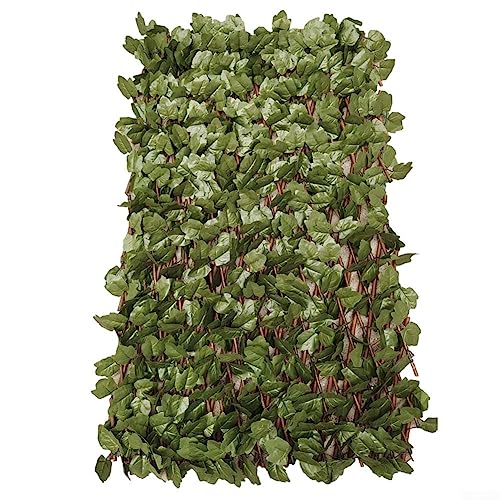 URPIZY Clôture de lierre et treillis artificiel extensible, clôture d'intimité avec feuilles artificielles