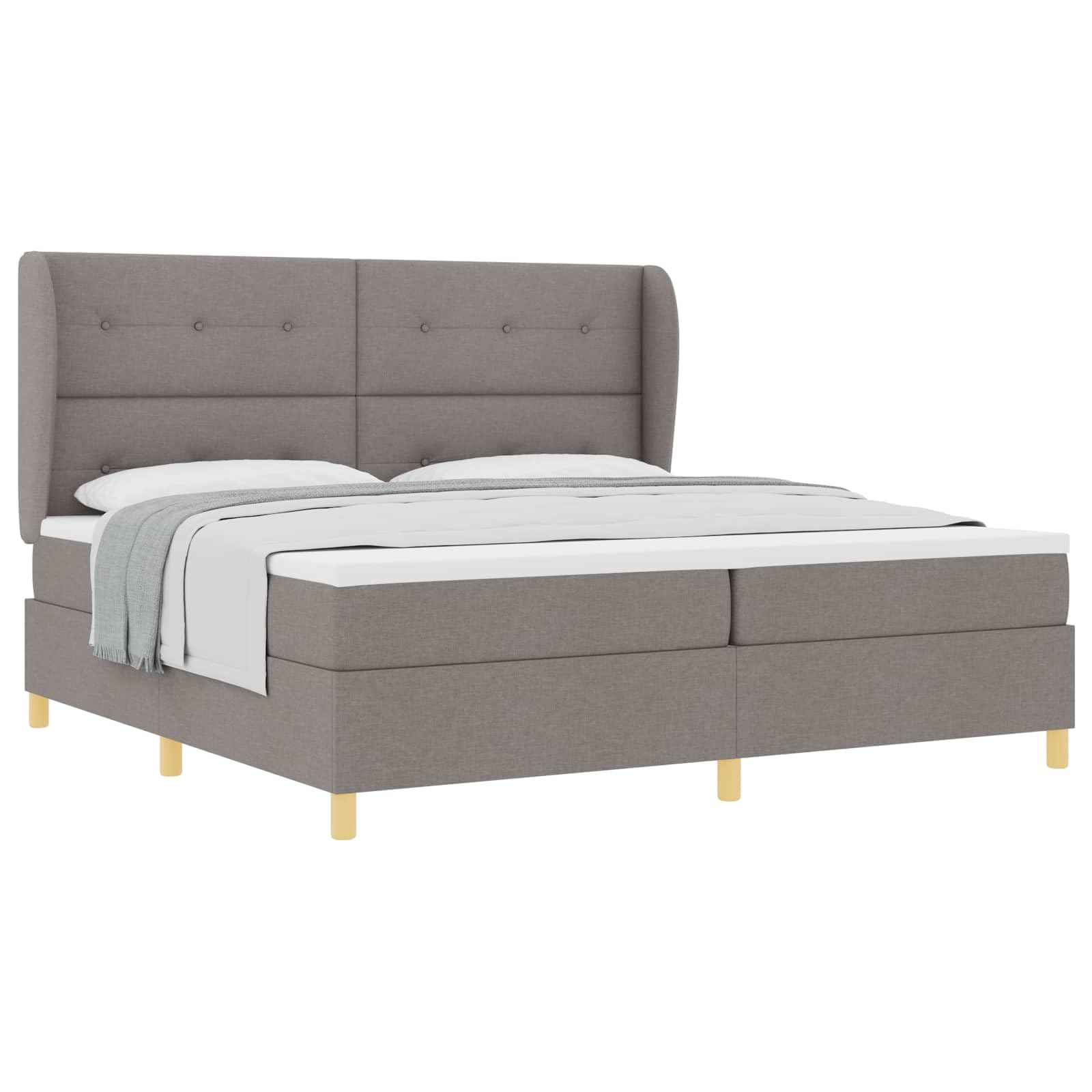 Verstellbares Kopfteil Boxspringbett Dunkelgrau Stoff 200 x 200 cm 96.43