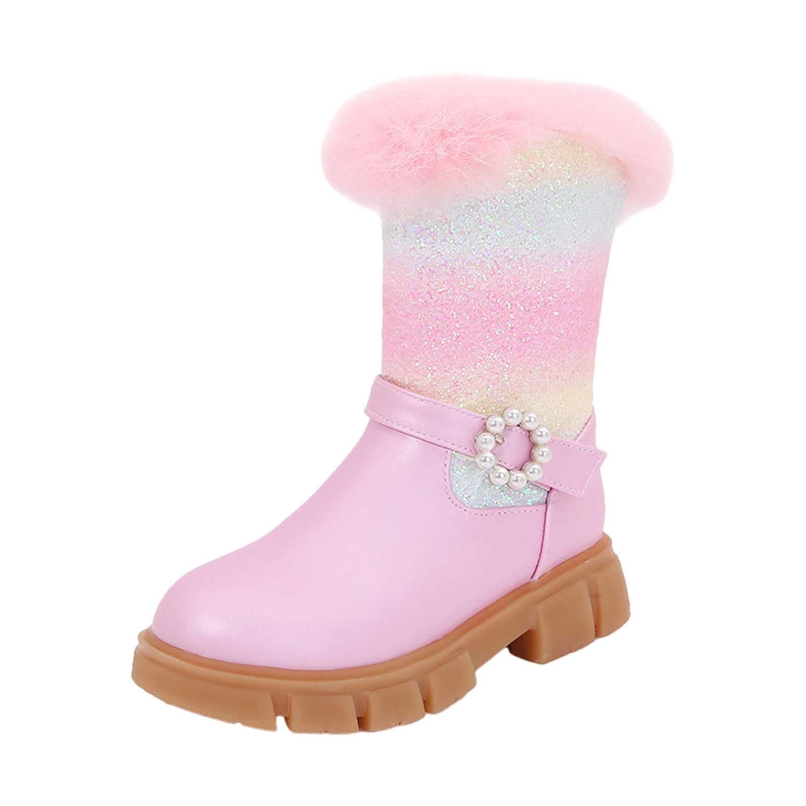 Winter Stiefel mit Regenbogen Fleece Warme Hohe Boots Niedliche Outwear