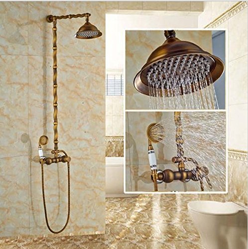 Pomme de douche pluie en laiton massif style classique avec pommeau mural