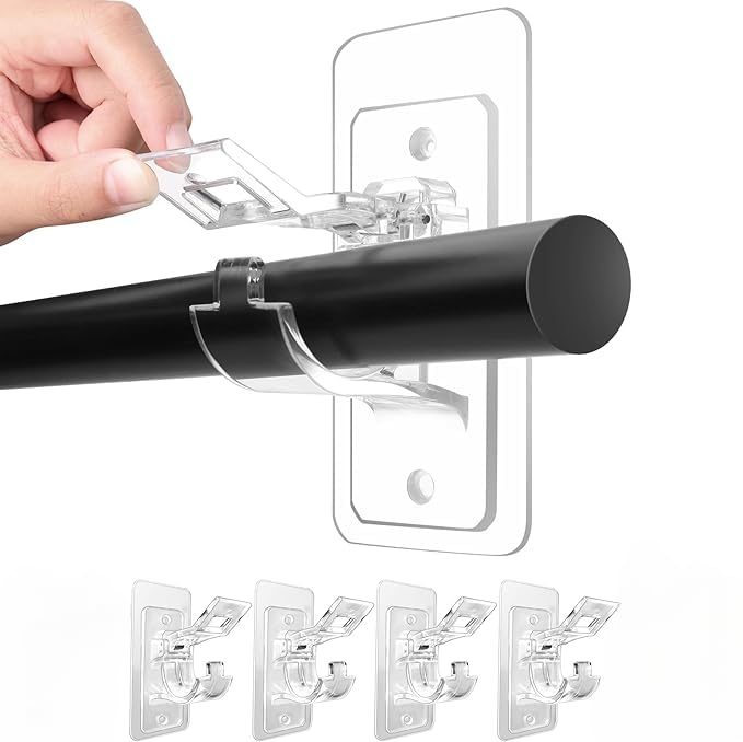 Amazon|カーテンロッドブラケット ポールホルダー クリア のれん掛け Amazon|カーテンロッドブラケット ポールホルダー クリア のれん掛け