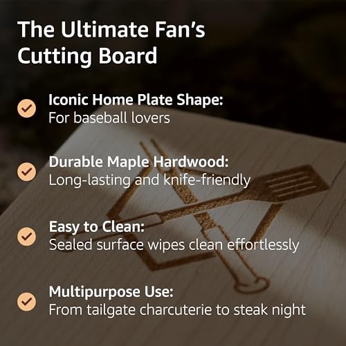 Baseball BBQ Tabla para Cortar en Forma de Home Plate 12" miniatura 3