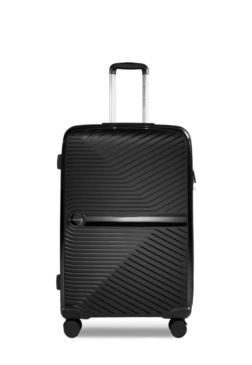 Bruges Hard-Sided Polypropylene Check-in Luggage 28 inch | 75cm | 8 Wheels Large Trolley Bag for Travel | Suitcase (Black)