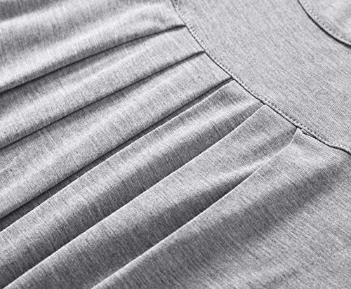 Latuza Women’s Pajamas Pleated Loungewear Top and Capris Pjs Set L Light Gray