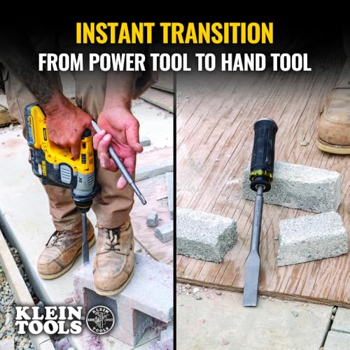 Klein Tools 32753SD SDS Demolition Screwdriver, Flat Chisel and Bull Point Tips, Use with Rotary Hammer Drills and Handheld Pry Bars, 3-Piece by KLEIN TOOLS - Image 2