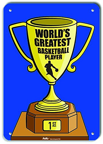 Plaque en aluminium Basketball Player bleu 25x35 cm pour decoration de chambre