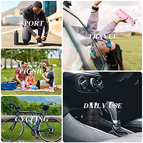 Nefeeko Collapsible Water Bottle, Reuseable Bpa Free Silicone Foldable Water Bottles For Travel Gym Camping Hiking, Portable Leak Proof Sports Water Bottle With Carabiner #TOP4