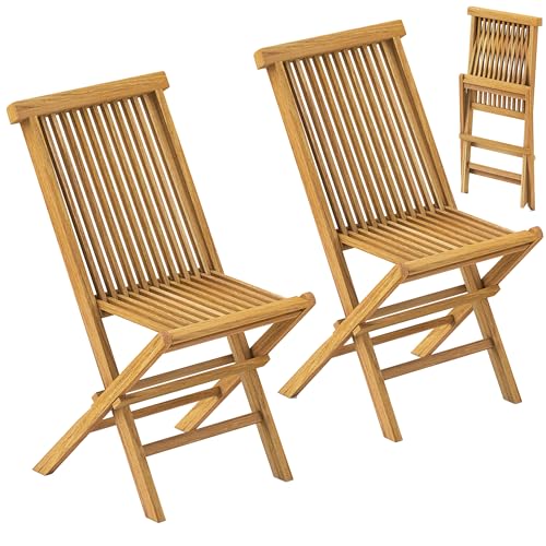 S Set Of 2, No Assembly Outdoor Teak Wood Dining Chairs With