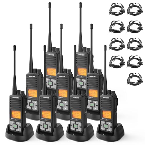 Image of SAMCOM FPCN10A-PRO UHF Two Way Radio Long Range Walkie Talkies, 9 Pack | Commercial Heavy Duty 2 Way Radios with Customizable Channel Name for Construction Site Churches School Warehouse Security