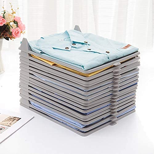 Anti Wrinkle Neat T-Shirt Organizer Folding Clothing Drawer Stackable Easy Tray Closet Effortless Folder Board Clothes Storage Divider Folded Organization Laundry Filing System (6)