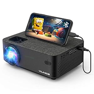Mini Beamer, VILINICE Heimkino Beamer Full HD, WiFi Projektor mit 6000 L unterstützt 1080P Multimedia 240″, Video Beamer LED kompatibel mit TV Stick, HDMI, SD, AV, VGA, USB, PS4, Smartphone