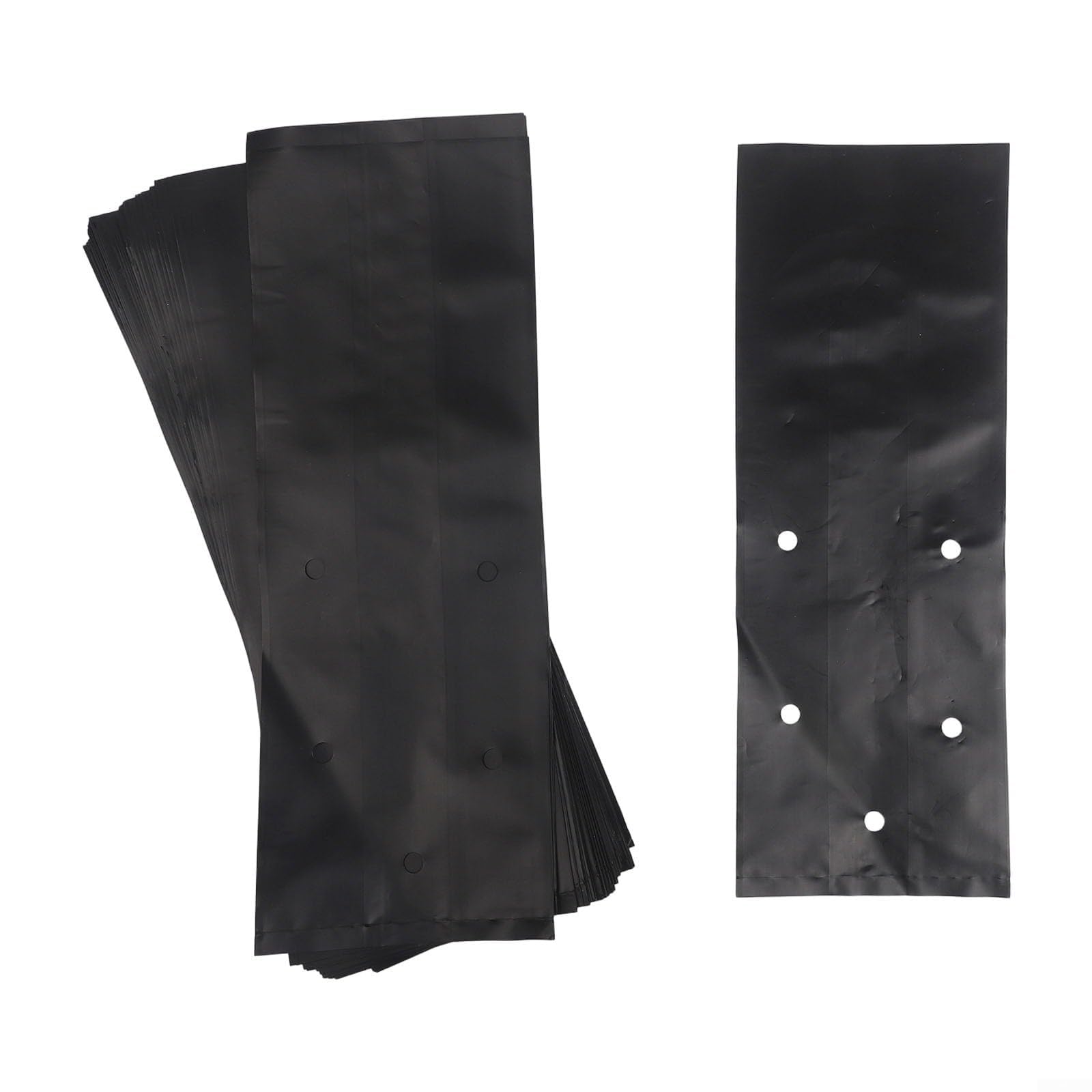 100 Pack Thickened PE Plant Grow Bags, With Drain Holes Black Nursery Pots For Fruits Vegetables And Flowers Water Permeable Containers 17X25cm(17x30cm)