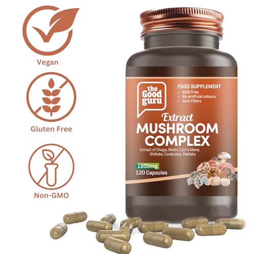 The-Good-Guru-Mushroom-Complex-Extract-Capsule-Supplement-1800mg-120-Capsules-Chaga-Reishi-Lions-Mane-Shiitake-Cordyceps-Mushrooms-Supplement-Capsules