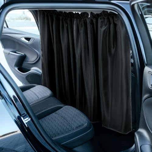 Neiang 車用カーテン 2枚セット 約70×80cm 車中泊 グッズ 間仕切り 遮光カーテン 紫外線対策 着替え 車内授乳 目隠し プライバシー保護 フック付き