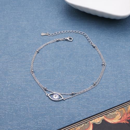 Image of Anklet for Women S925 Sterling Silver Adjustable Foot Plus Ankle Bracelet