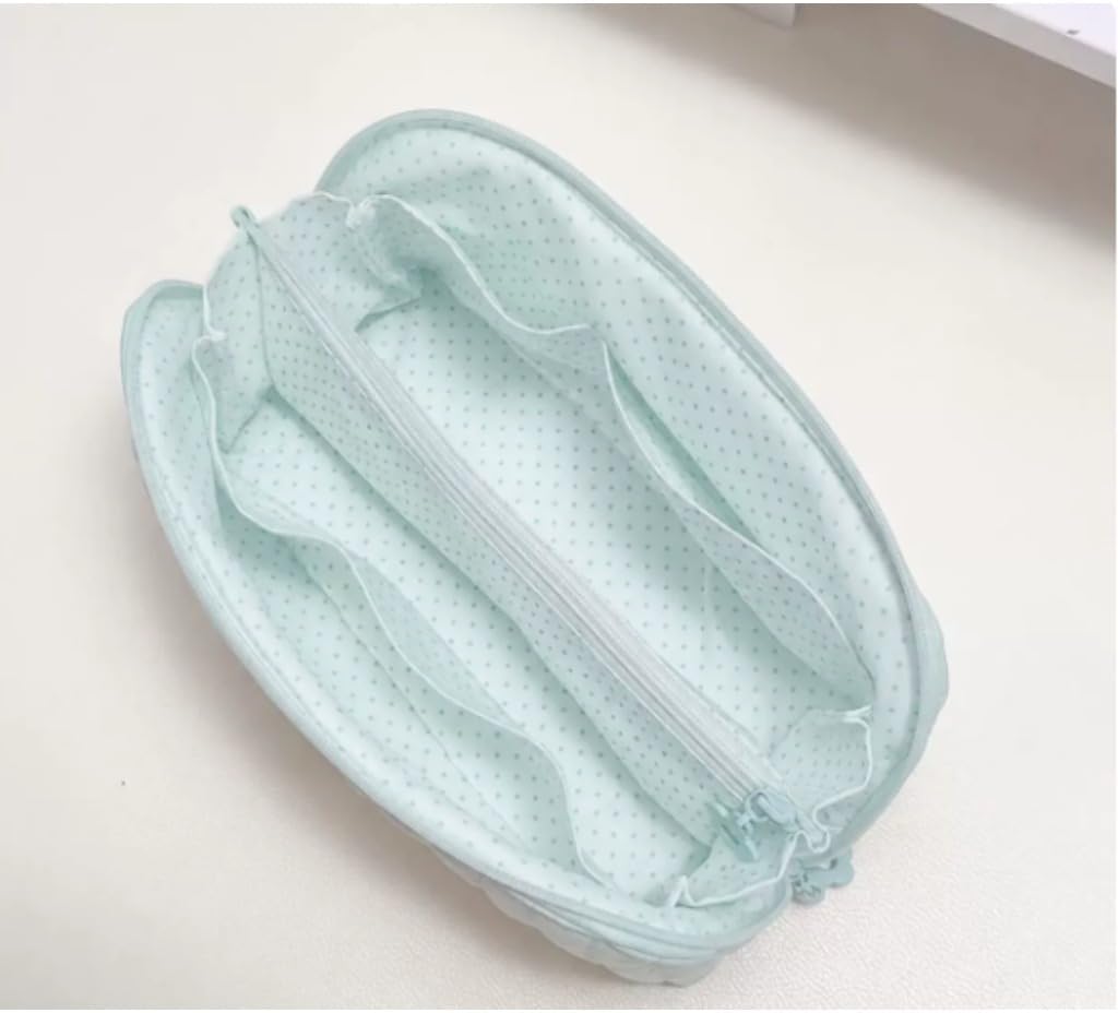 Teal Pencil Pouch Shell Shape Large Capacity Desk Organizer (teal) image 3