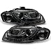 For 06-08 Audi A4 B7 Sport Sedan Smoked Smoke DRL Daytime LED Strip Projector Headlights Lamps Left + Right