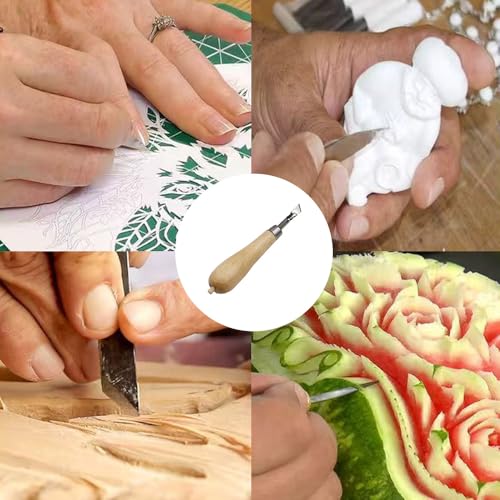 2 Set Lino-Schneid-Set Holz Linoleum-Schnitzwerkzeuge Kit Holzbearbeitungs-Sculpting-Tool für Holzbearbeitung Bildhauerei Linolschnitt Schneiden
