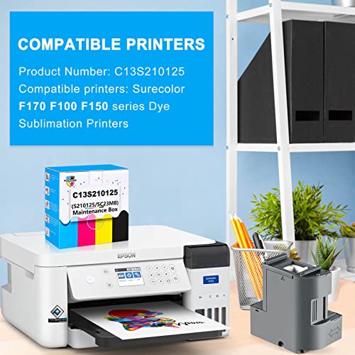 Poschink C13S210125 Maintenance Box Waste Ink Tank Replacement Compatible for EPSON Surecolor SC-F170 F100 F150 Printers (S210125/SC23MB)