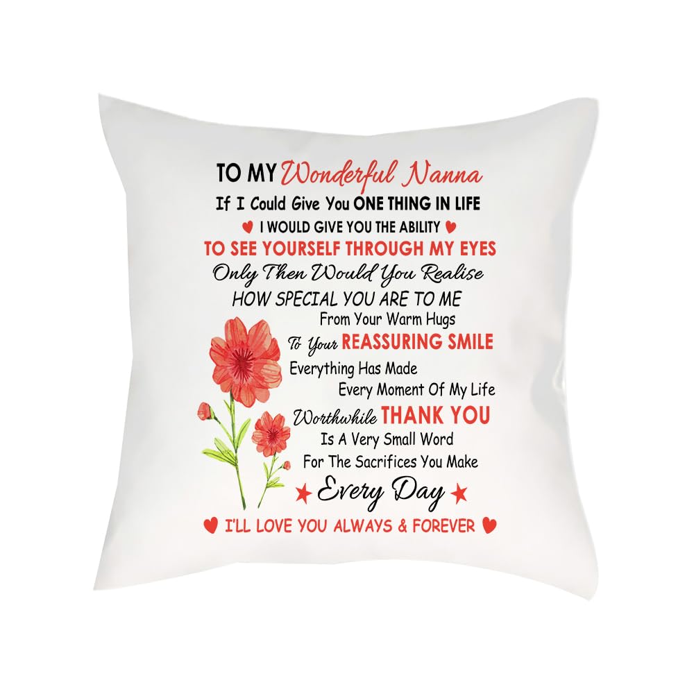 Crunchy Carrots Mother’s Day - To My Wonderful Nanna Love You Always & Forever Decor Home Décor, Satin Throw Pillow/Cushion. (Satin Cushion Cover)