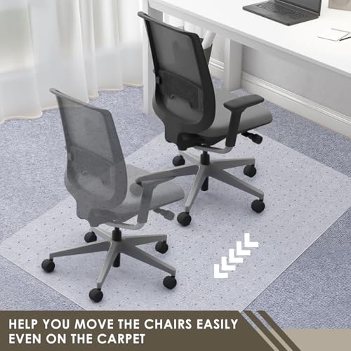 Azadx Heavy Duty Office Chair Mat for Carpet Floor 32\" x 48\" Hard Material Chair Mat for Carpet Slip Resistant Carpet Protector for Home Office Easy Glide Desk Floor Mat for Office Chair on Carpet
